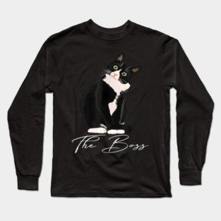 The Boss Tuxedo Cat Funny Long Sleeve T-Shirt