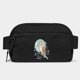 Moonlit Barn Owl Botanical Art Bag