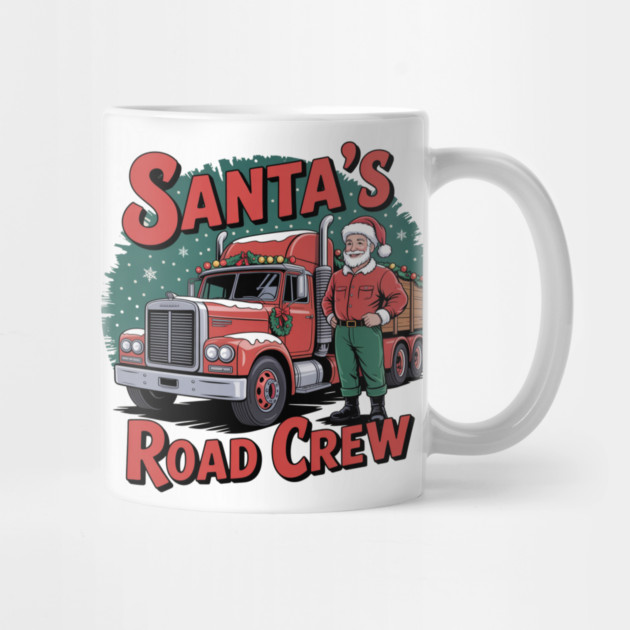 Santa’s Road Crew -Christmas Trucker Vintage Design by  Shift Happens: Gear for the Ones Who Keep It Moving