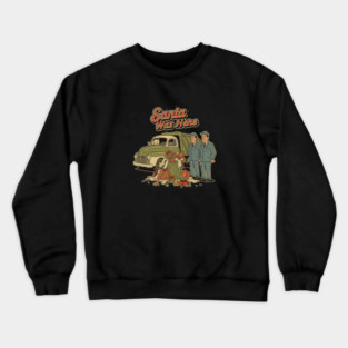 Garbage Man Christmas Shirt – Funny “Santa Was Here” Sanitation Worker Tee Crewneck Sweatshirt