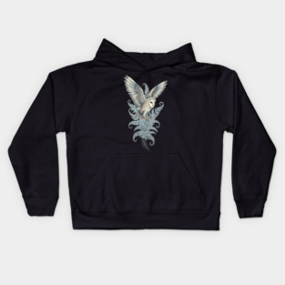 Moonlit Barn Owl in Flight Kids Hoodie