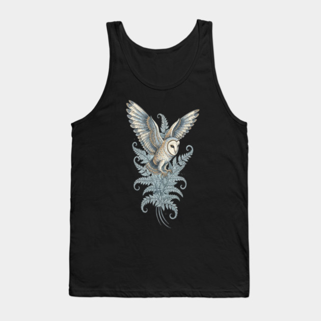 Moonlit Barn Owl in Flight Tank Top by BirdsnStuff