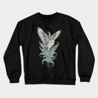 Moonlit Barn Owl in Flight Crewneck Sweatshirt