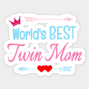 World's Best Twin Mom Mama of Twins Boy Girl Mother's Day Gift Sticker