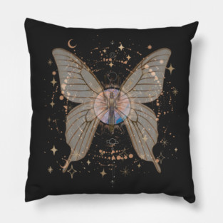 Fairy Grunge Aesthetic Butterfly Lunar Moth Celestial Fairycore Pillow