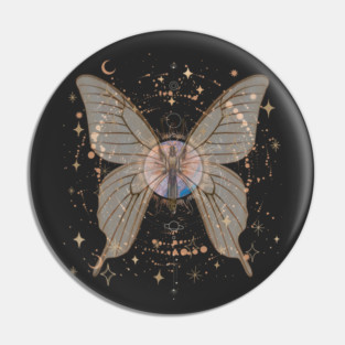 Fairy Grunge Aesthetic Butterfly Lunar Moth Celestial Fairycore Pin