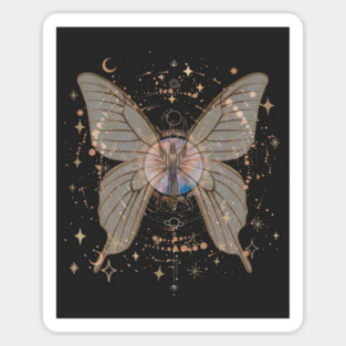 Fairy Grunge Aesthetic Butterfly Lunar Moth Celestial Fairycore Sticker