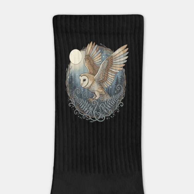 Moonlit Barn Owl in Flight by BirdsnStuff