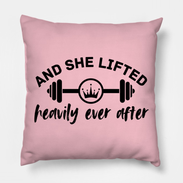 She Lifted Heavily Gym Girl Pillow by The WYLD Tribe