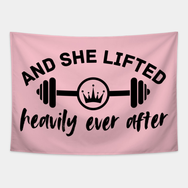 She Lifted Heavily Gym Girl Tapestry by The WYLD Tribe
