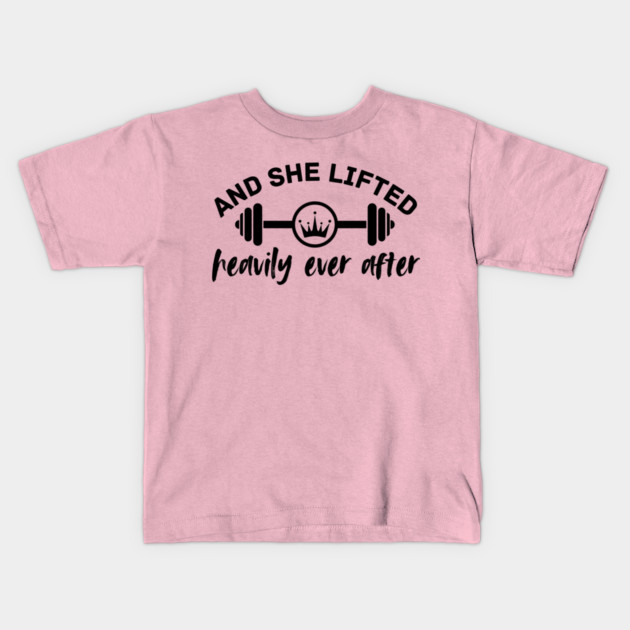 She Lifted Heavily Gym Girl Kids T-Shirt by The WYLD Tribe