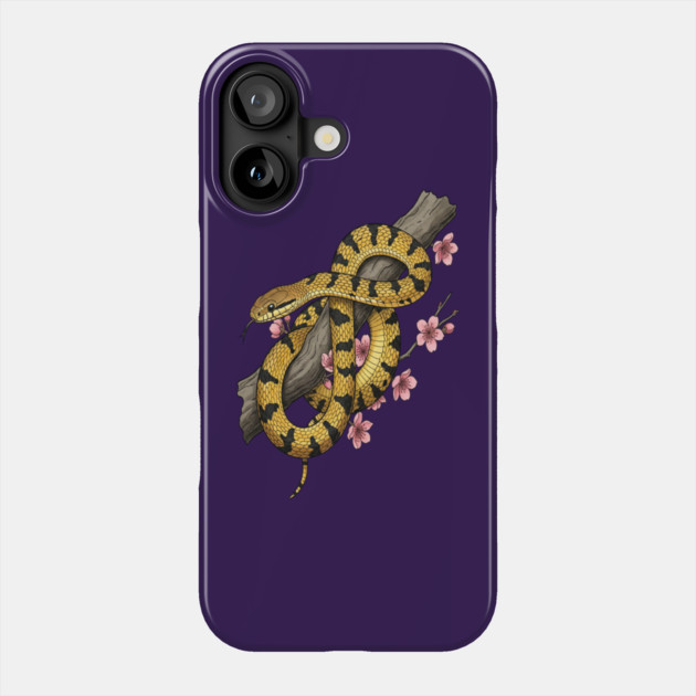 Vintage Beauty Rat Snake Botanical Art Phone Case by BirdsnStuff