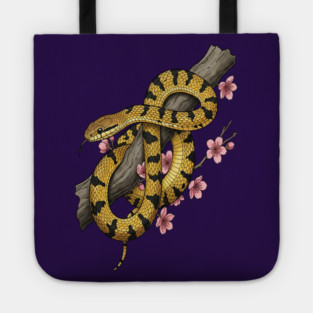 Vintage Beauty Rat Snake Botanical Art Tote