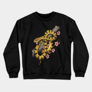 Vintage Beauty Rat Snake Botanical Art Crewneck Sweatshirt