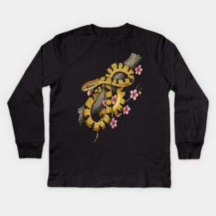 Vintage Beauty Rat Snake Botanical Art Kids Long Sleeve T-Shirt