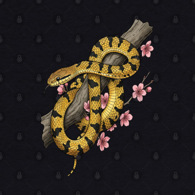 Vintage Beauty Rat Snake Botanical Art by BirdsnStuff