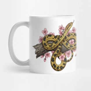Vintage Beauty Rat Snake Floral Art Mug