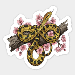 Vintage Beauty Rat Snake Floral Art Sticker