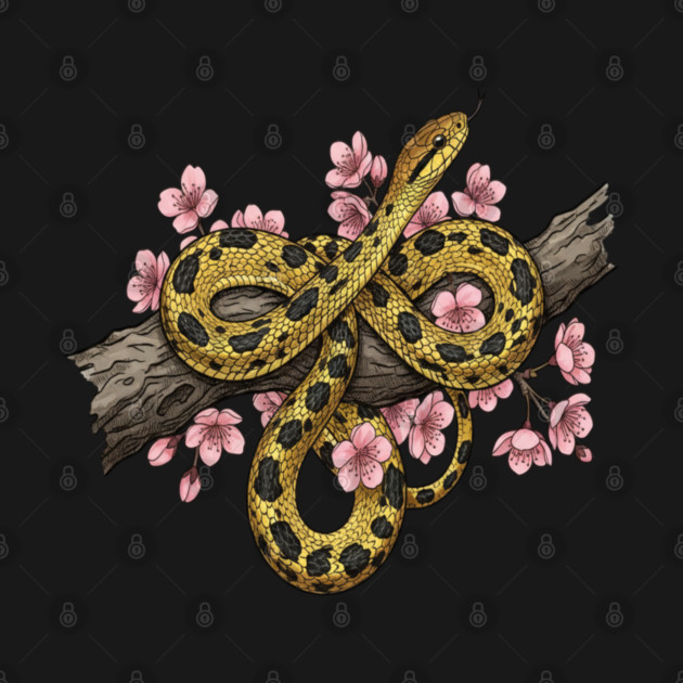 Vintage Beauty Rat Snake Floral Art by BirdsnStuff