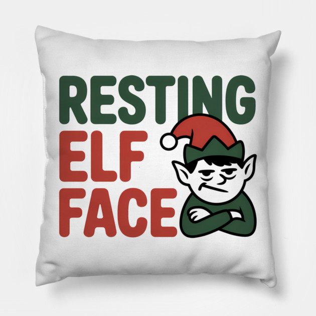 Resting Elf Face Funny Christmas Pillow by Emmanuel's Store 4