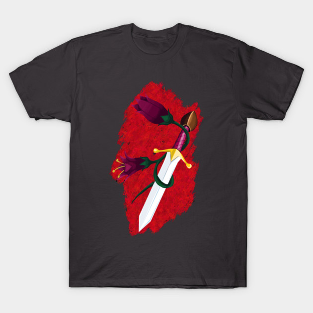 DAGGER AND FLOWERS T-Shirt by droidmonkey