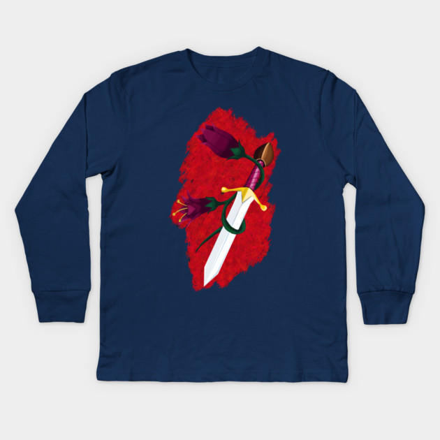 DAGGER AND FLOWERS Kids Long Sleeve T-Shirt by droidmonkey