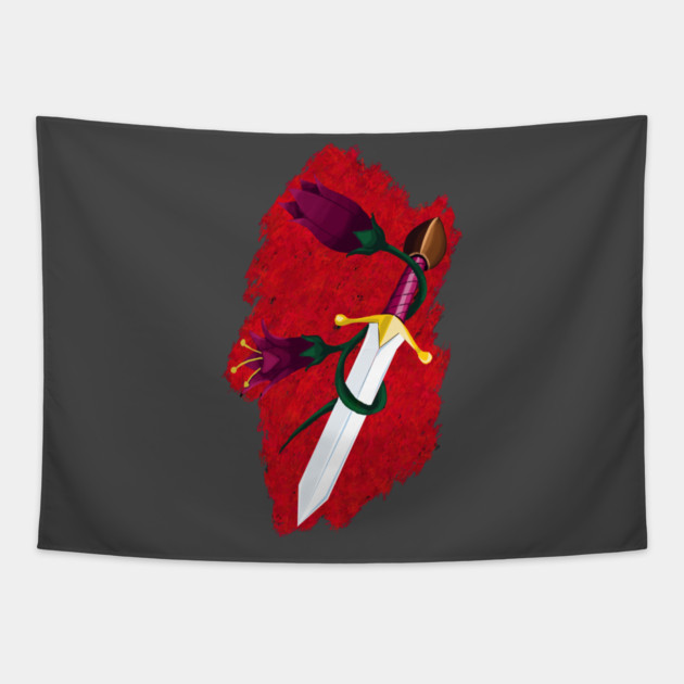 DAGGER AND FLOWERS Tapestry by droidmonkey