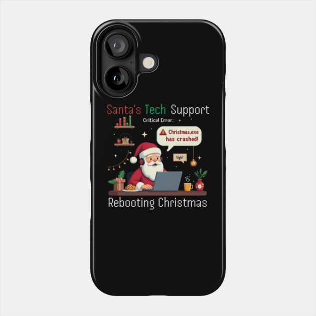 Santa's Tech Support Rebooting Christmas Software Engineer Phone Case by shirtlux