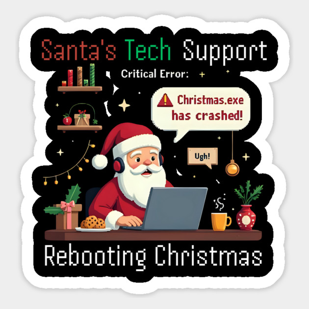 Santa's Tech Support Rebooting Christmas Software Engineer Magnet by shirtlux