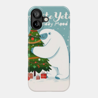 Frostbite Yeti – Cute Winter Yeti Hugging a Christmas Tree | Funny Holiday Mood Christmas Design 2025 Phone Case