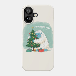 Frostbite Yeti – Cute Winter Yeti Hugging a Christmas Tree | Funny Holiday Mood Christmas Design 2025 Phone Case