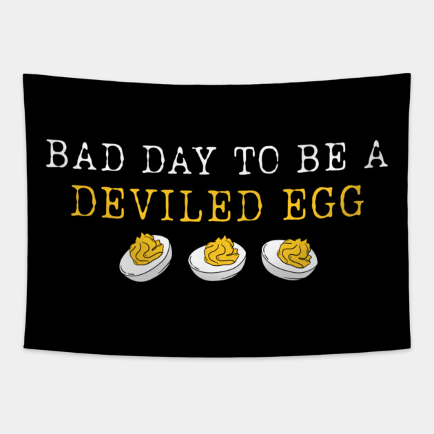 Bad Day to Be a Deviled Egg Thanksgiving Dinner Tapestry by shirtlux