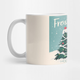 Frostbite Yeti – Cute Winter Yeti Hugging a Christmas Tree | Funny Holiday Mood Christmas Design 2025 Mug