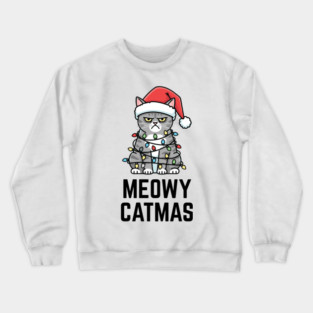 Christmas-Cat Crewneck Sweatshirt