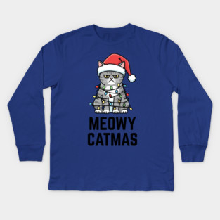 Christmas-Cat Kids Long Sleeve T-Shirt