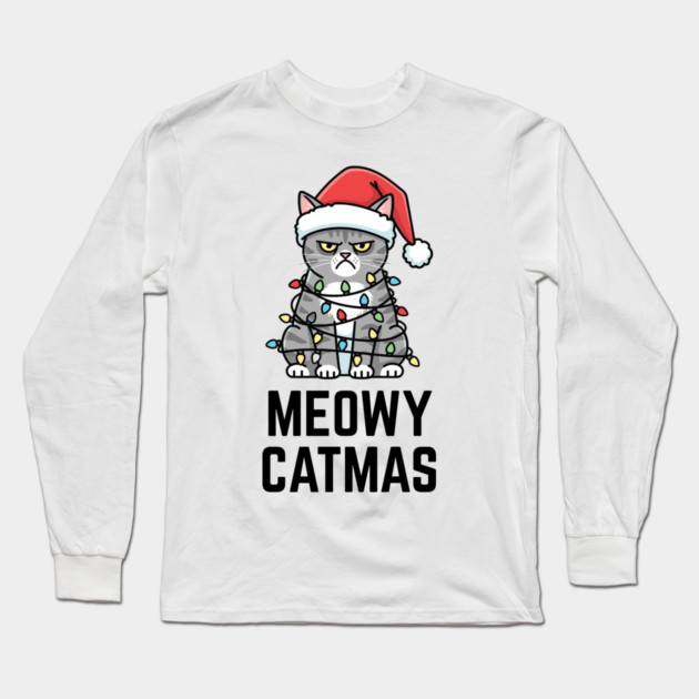 Christmas-Cat Long Sleeve T-Shirt by Creatifly Graphic Tees