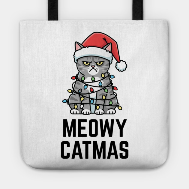 Christmas-Cat Tote by Creatifly Graphic Tees
