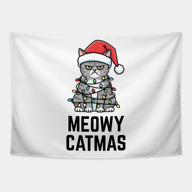 Christmas-Cat Tapestry by Creatifly Graphic Tees