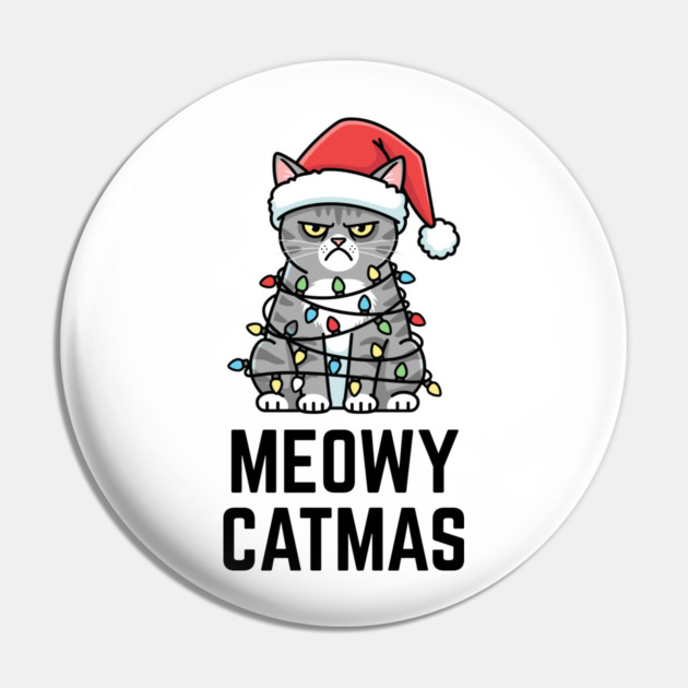 Christmas-Cat Pin by Creatifly Graphic Tees
