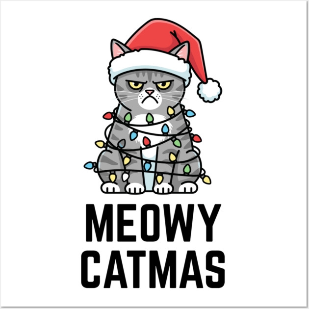 Christmas-Cat Wall Art by Creatifly Graphic Tees