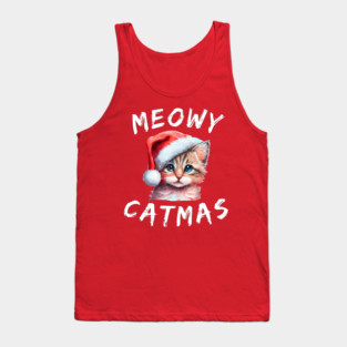 Christmas-Cat Tank Top