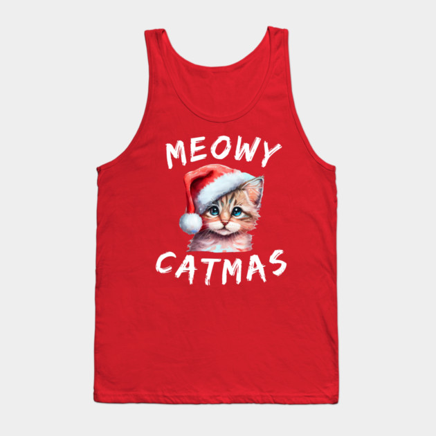 Christmas-Cat Tank Top by Creatifly Graphic Tees