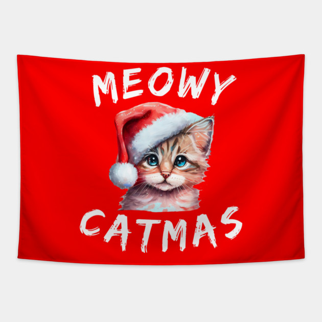 Christmas-Cat Tapestry by Creatifly Graphic Tees