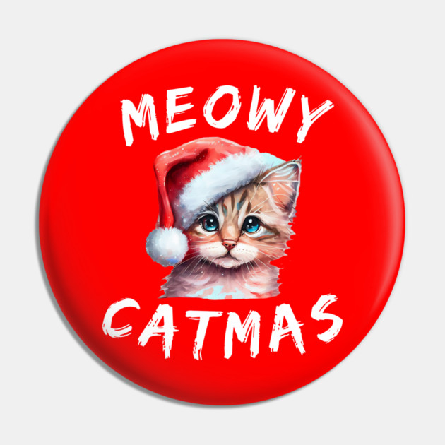 Christmas-Cat Pin by Creatifly Graphic Tees