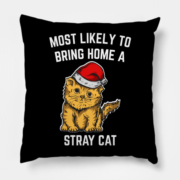Christmas-Cat Pillow by Creatifly Graphic Tees