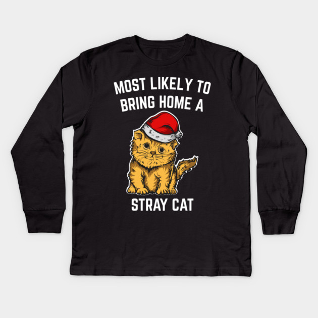 Christmas-Cat Kids Long Sleeve T-Shirt by Creatifly Graphic Tees