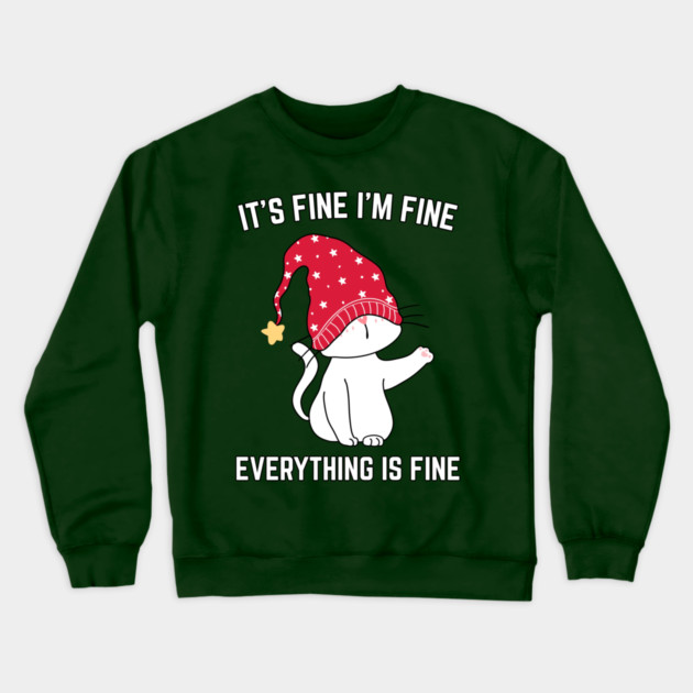 Christmas-Cat Crewneck Sweatshirt by Creatifly Graphic Tees
