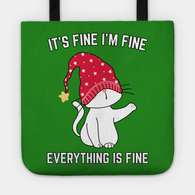 Christmas-Cat Tote by Creatifly Graphic Tees