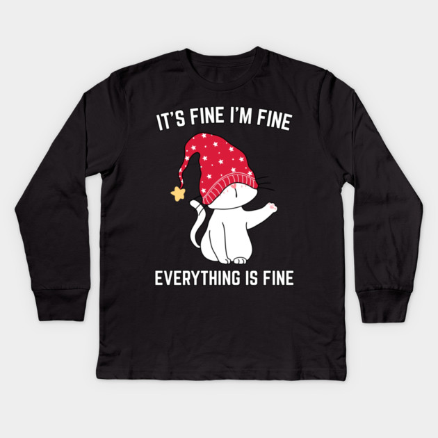 Christmas-Cat Kids Long Sleeve T-Shirt by Creatifly Graphic Tees