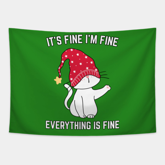 Christmas-Cat Tapestry by Creatifly Graphic Tees